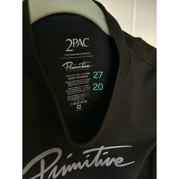 2PAC × Primitive Tupac Graphic T-Shirt Mens Medium Black Cotton Short Sleeve - Picture 13 of 13